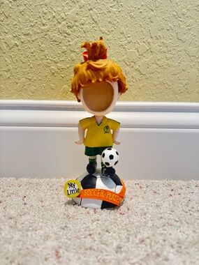 Kids Girl Soccer Player Photo Holder - Yellow Jersey